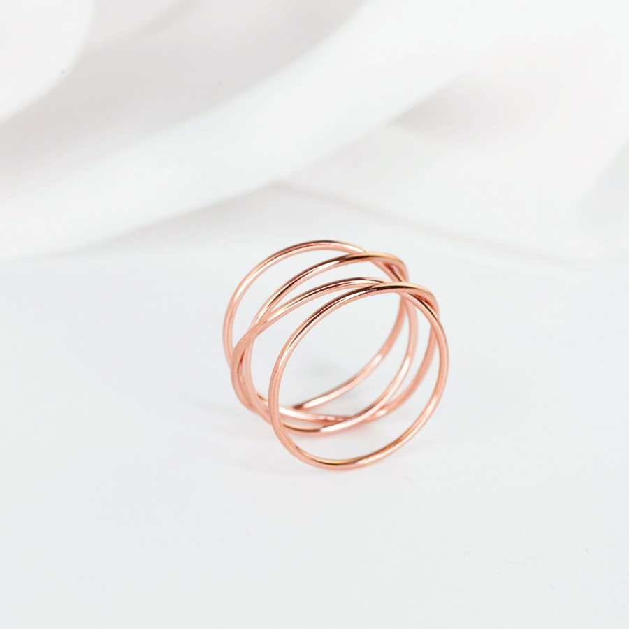 Rings + Stackers Grayling | Woven 4-Band Ring - 14K Rose Gold Fill