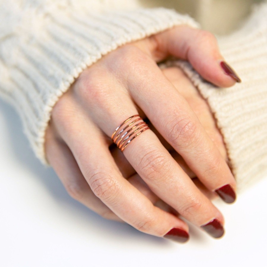 Rings + Stackers Grayling | Faceted Stacking Ring - 14K Rose Gold Fill