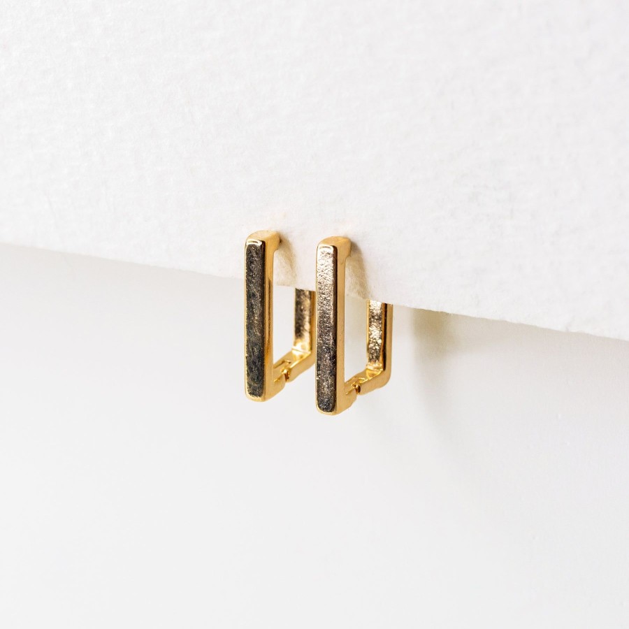 Earrings Grayling | Modern Rectangle Huggie Earrings