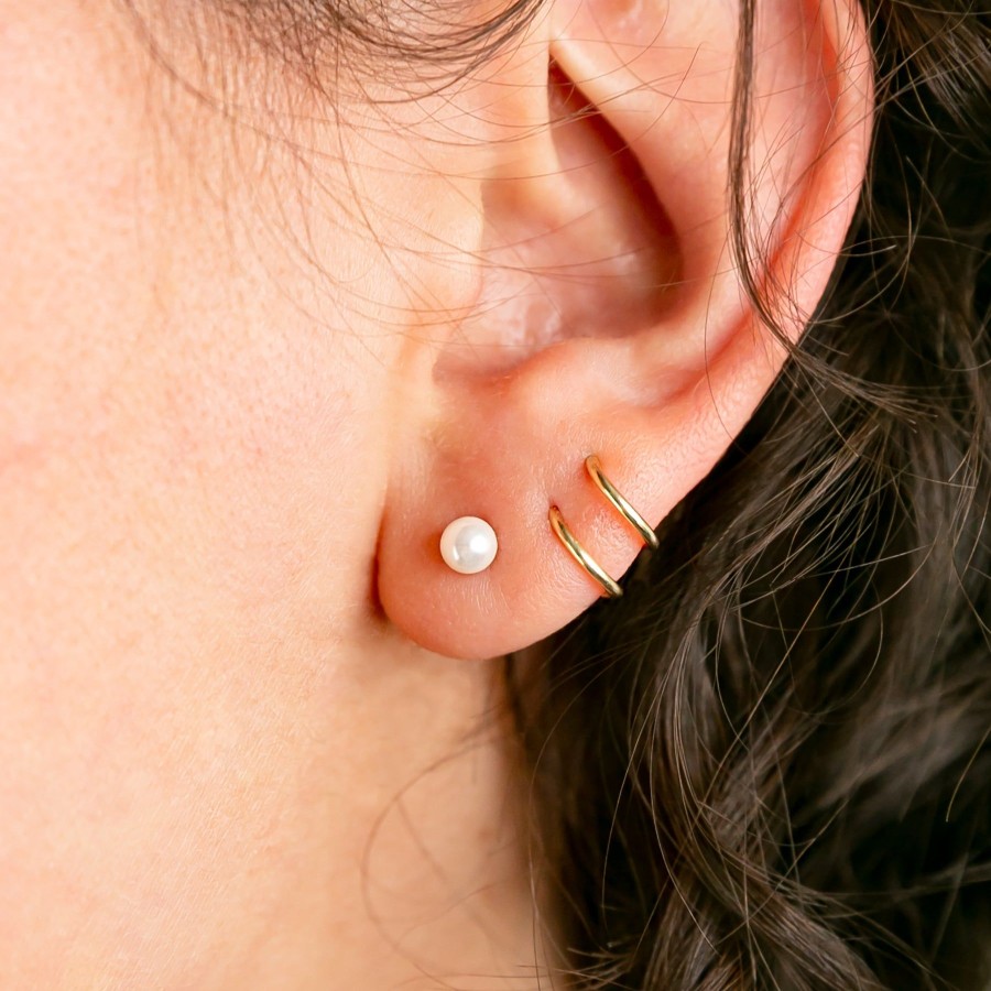 Hoops + Huggies Grayling | Tiny Twist Double Huggie Earrings