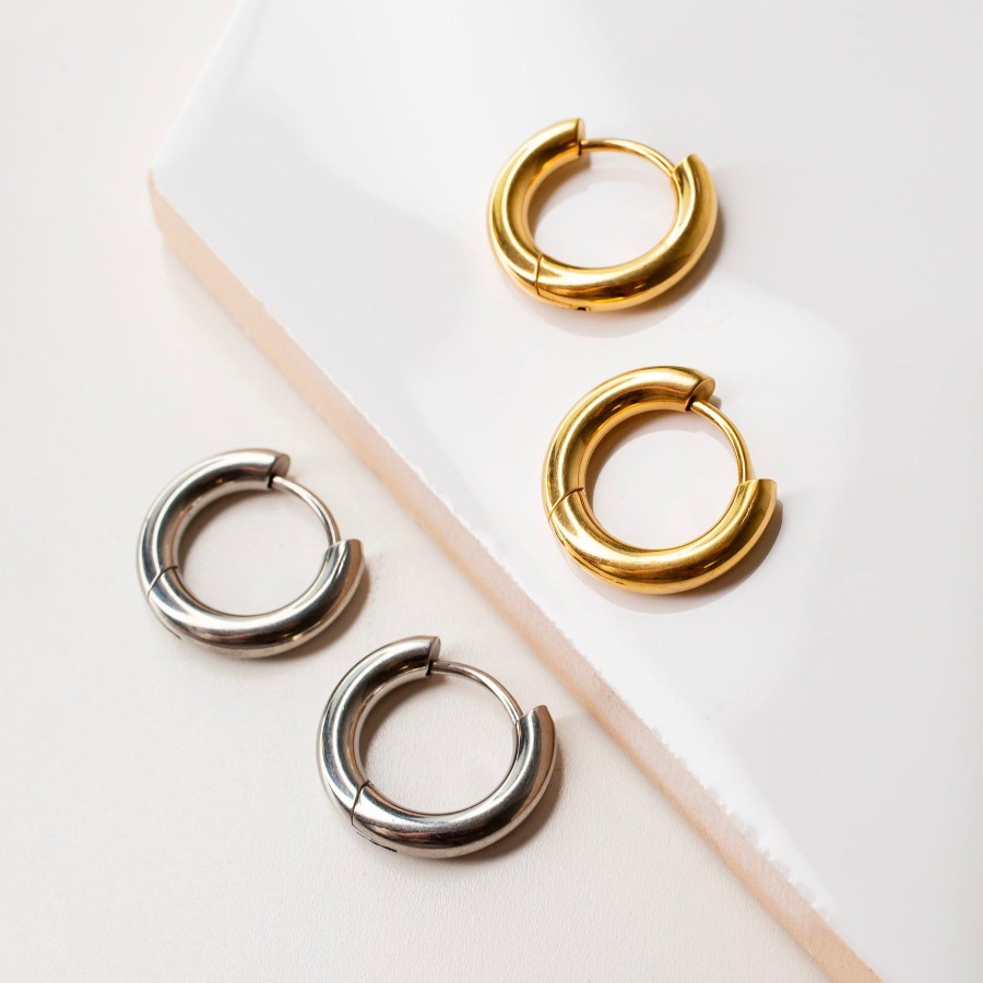 Hoops + Huggies Grayling | Dainty Donut Locking Huggie Earrings