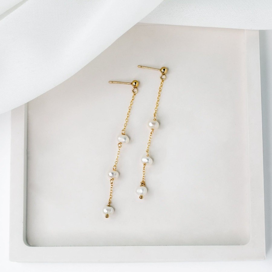 Earrings Grayling | Naya Freshwater Pearl Chain Earrings