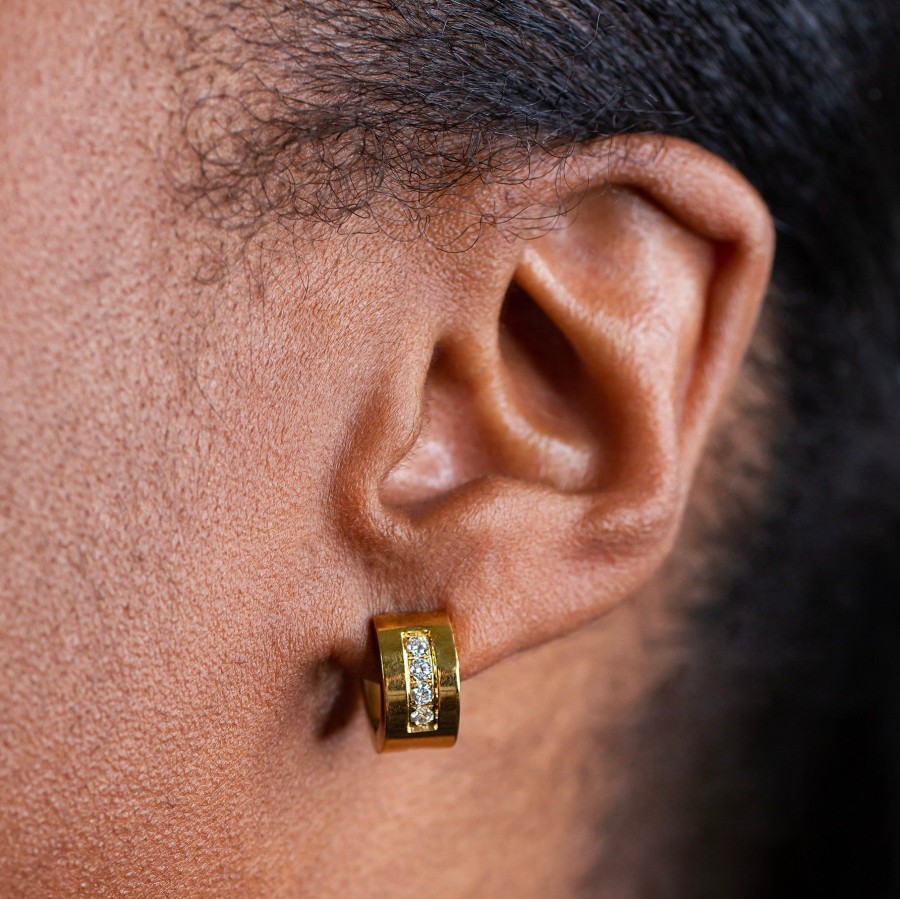 Earrings Grayling | Crystal Channel Tire Huggie Earrings