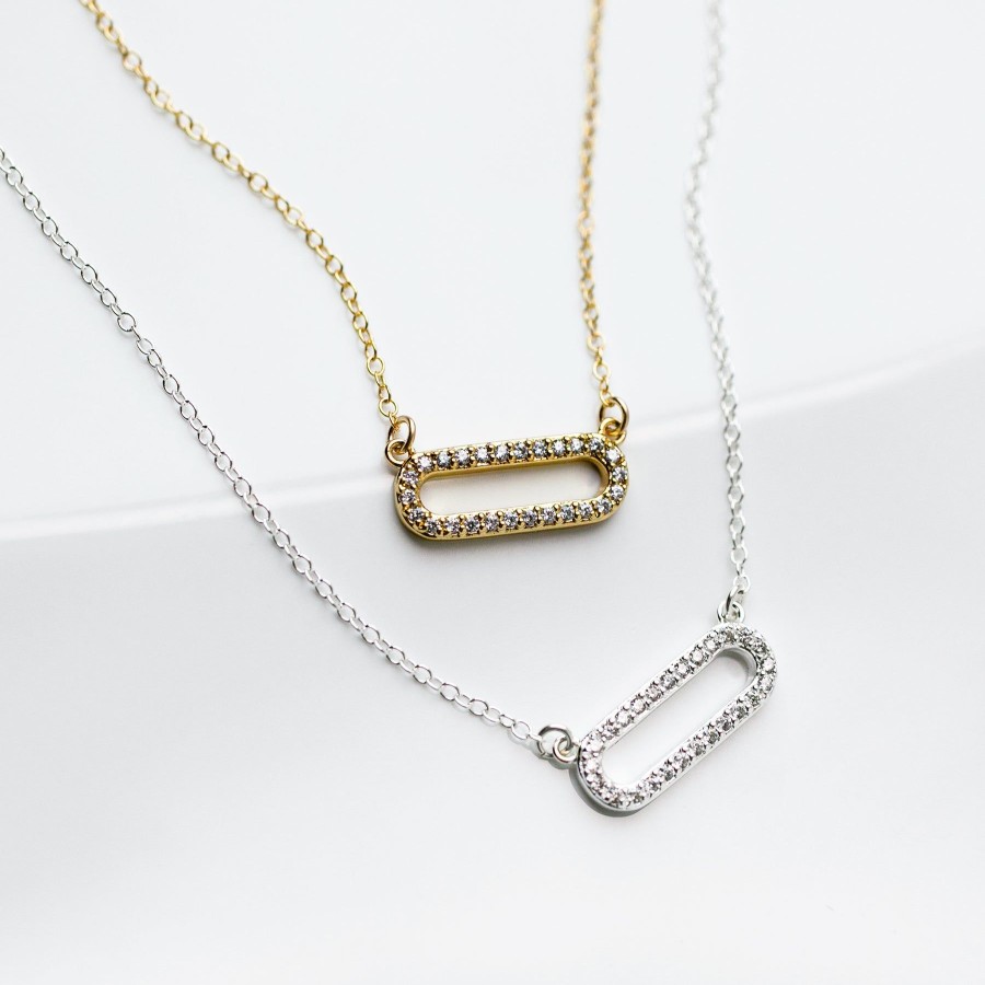 Necklaces + Chokers Grayling | Pave Oval Pendant Necklace