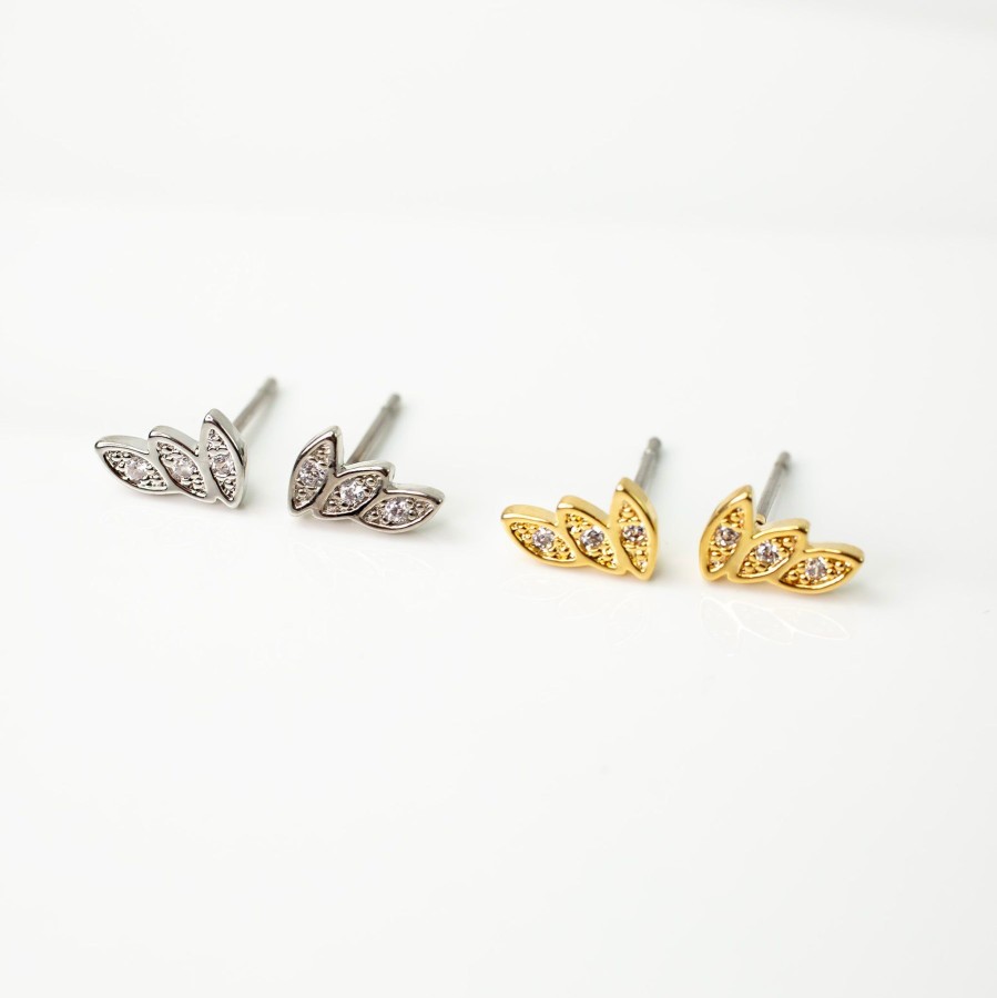 Earrings Grayling | Crystal Petal Mini Climber Stud Earrings