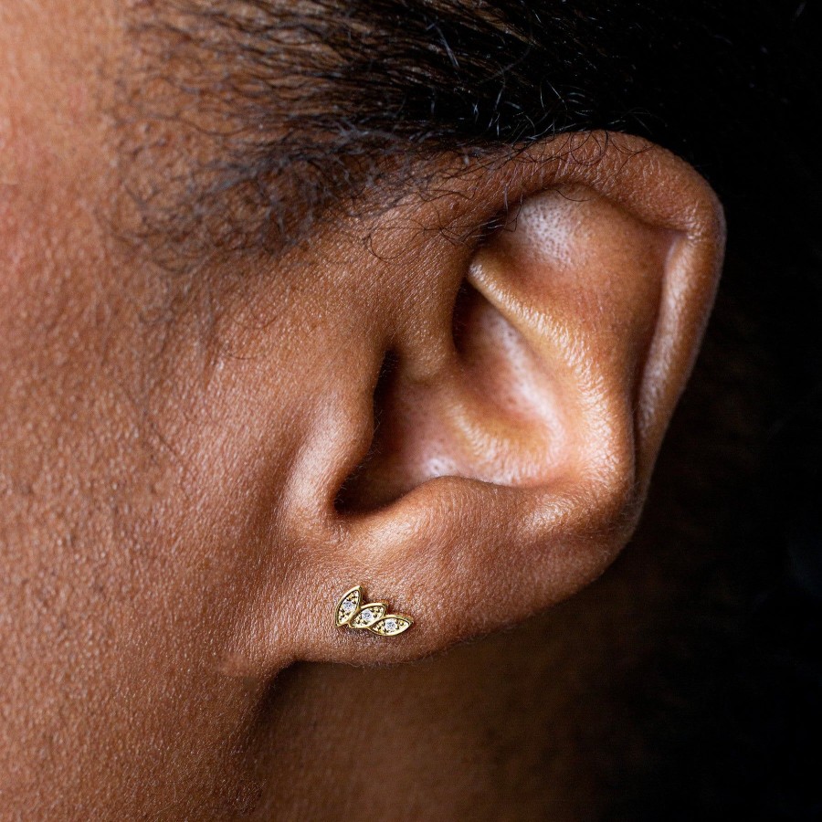 Earrings Grayling | Crystal Petal Mini Climber Stud Earrings