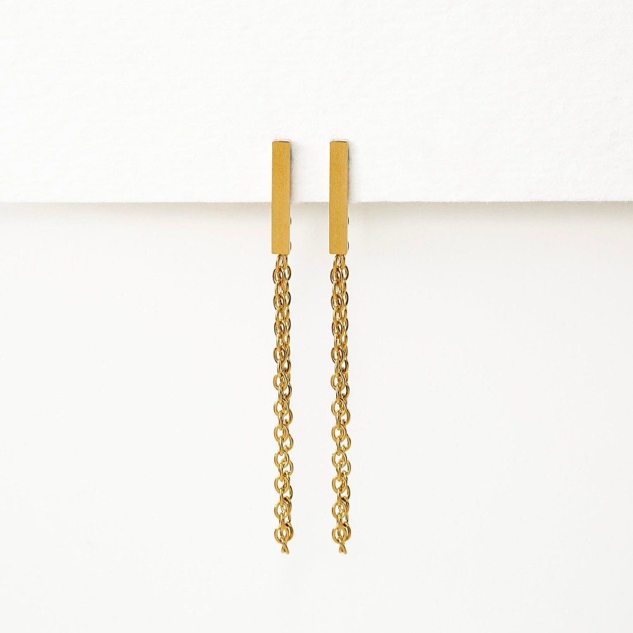 Earrings Grayling | Bar Stud Chain Loop Earrings