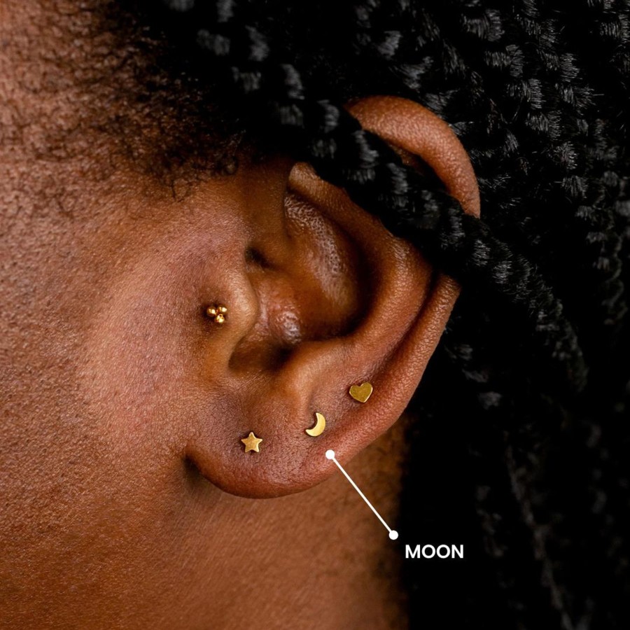 Flat Back Studs Grayling | Moon Flat Back Sleeper Earrings