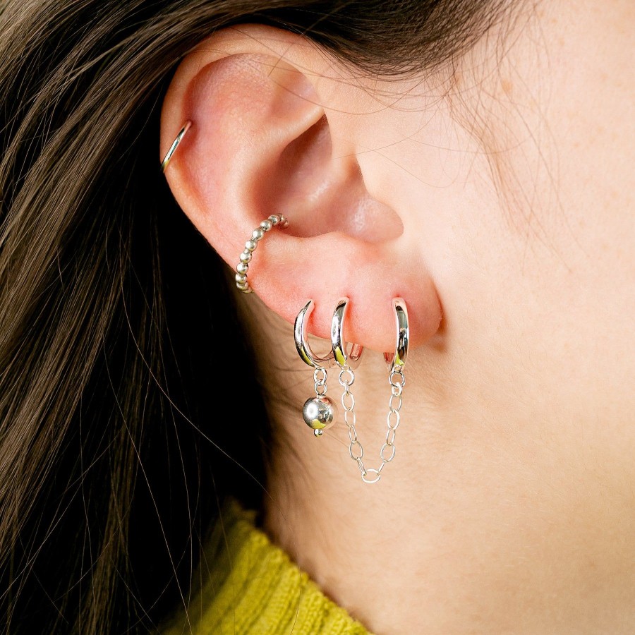 Earrings Grayling | Shimmer Dot Ear Cuff + Huggie Earrings Set