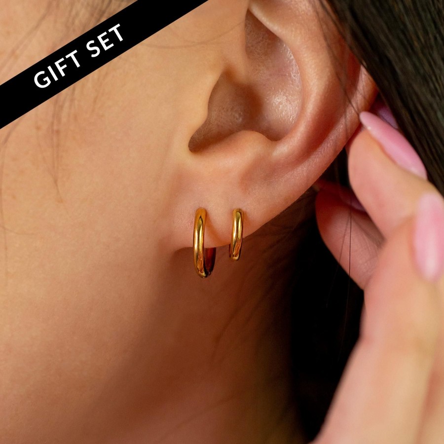 Earrings Grayling | Essential Locking Sleeper Huggie Earrings Set