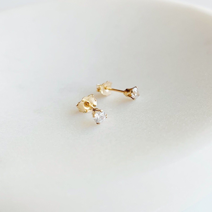 Earrings Grayling | Dainty Gem Studs - Clear