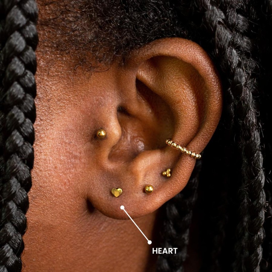 Flat Back Studs Grayling | Heart Flat Back Sleeper Earrings