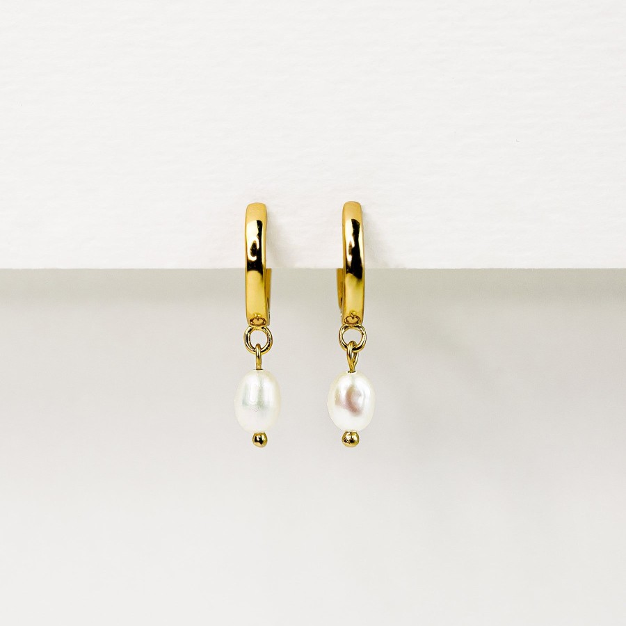 Earrings Grayling | Iysa Freshwater Pearl Huggie Earrings