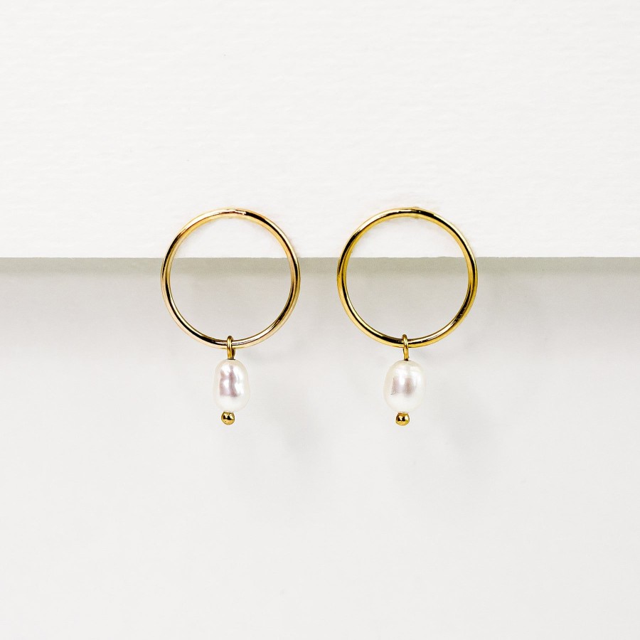 Earrings Grayling | Caya Freshwater Pearl Circle Stud Earrings