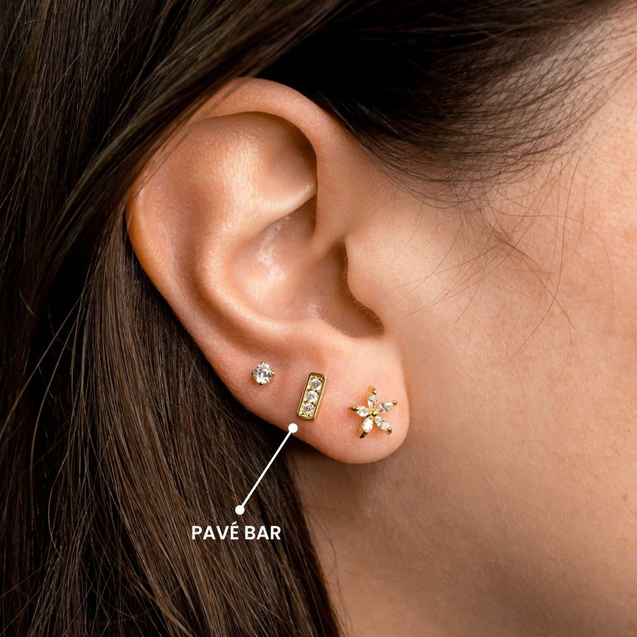 Earrings Grayling | Pave Bar Stud Earrings