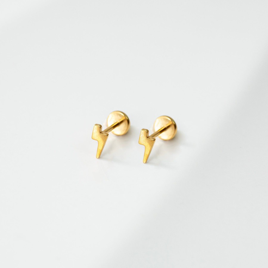 Flat Back Studs Grayling | Lightning Bolt Flat Back Sleeper Earrings