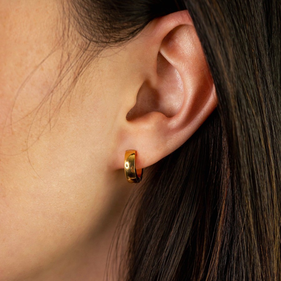 Earrings Grayling | Narrow Dome Locking Huggie Earrings