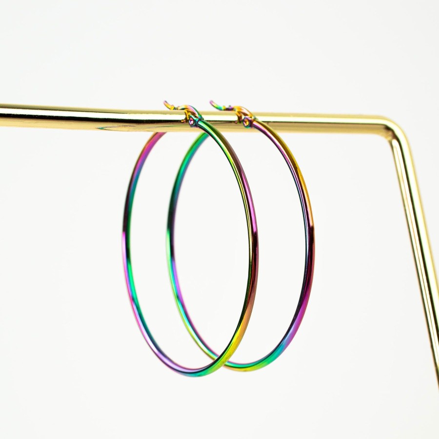 Earrings Grayling | Prism Medium Rainbow Hoop Earrings