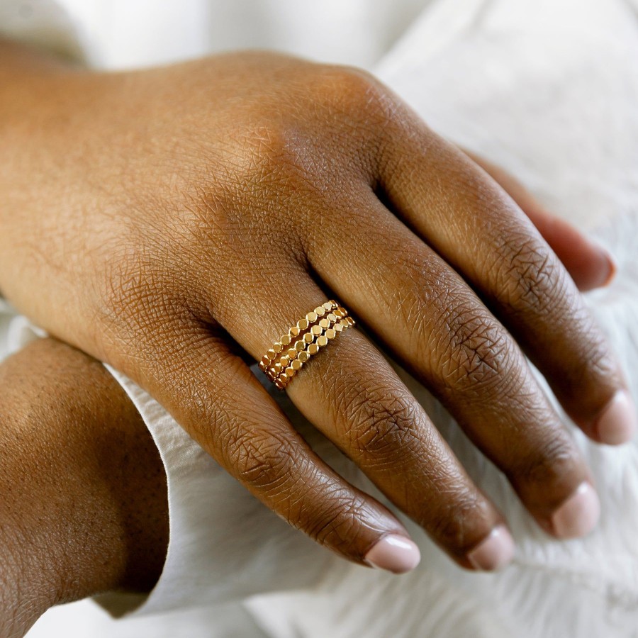 Size Inclusive Jewelry Grayling | Hammered Dot Band Ring