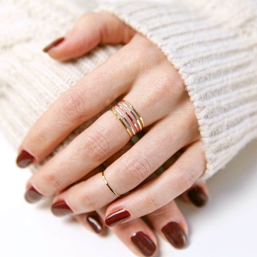 Rings + Stackers Grayling | Faceted Stacking Ring Set - Mixed Metals