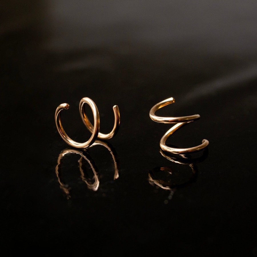 Hoops + Huggies Grayling | Tiny Twist Double Huggie Earrings - 14K Solid Gold