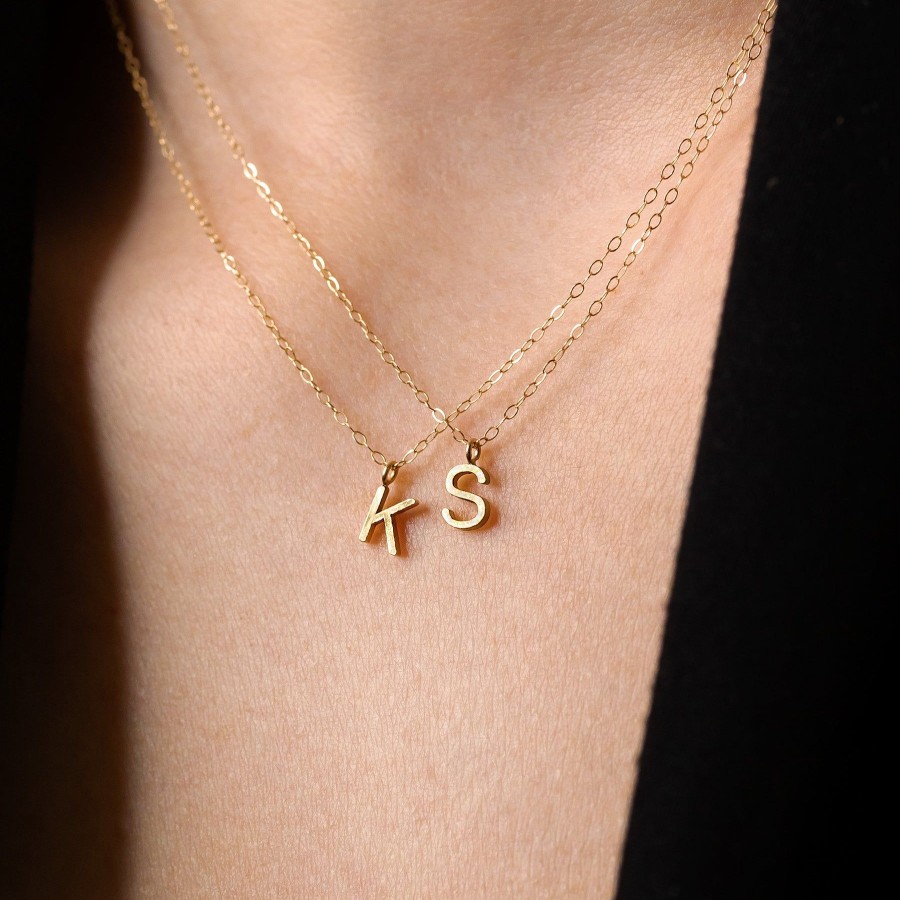 Necklaces + Chokers Grayling | Love Letter Initial Necklace - 14K Solid Gold