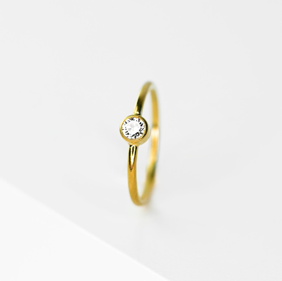 Rings + Stackers Grayling | Collette Solitaire Stacking Ring - 14K Gold Fill