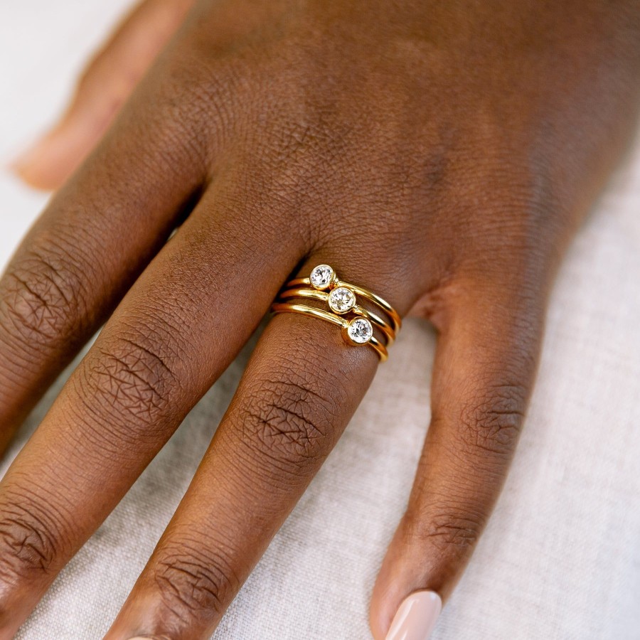 Rings + Stackers Grayling | Collette Solitaire Stacking Ring - 14K Gold Fill