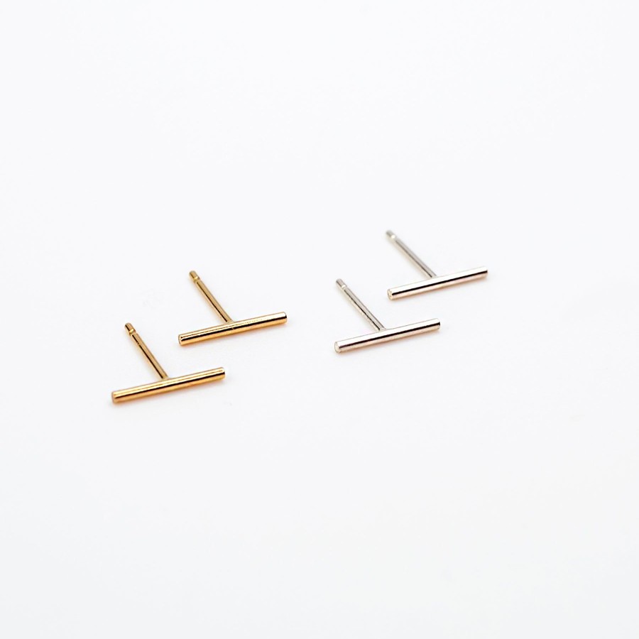 Earrings Grayling | Shiny Bar Studs 14K Gold Fill