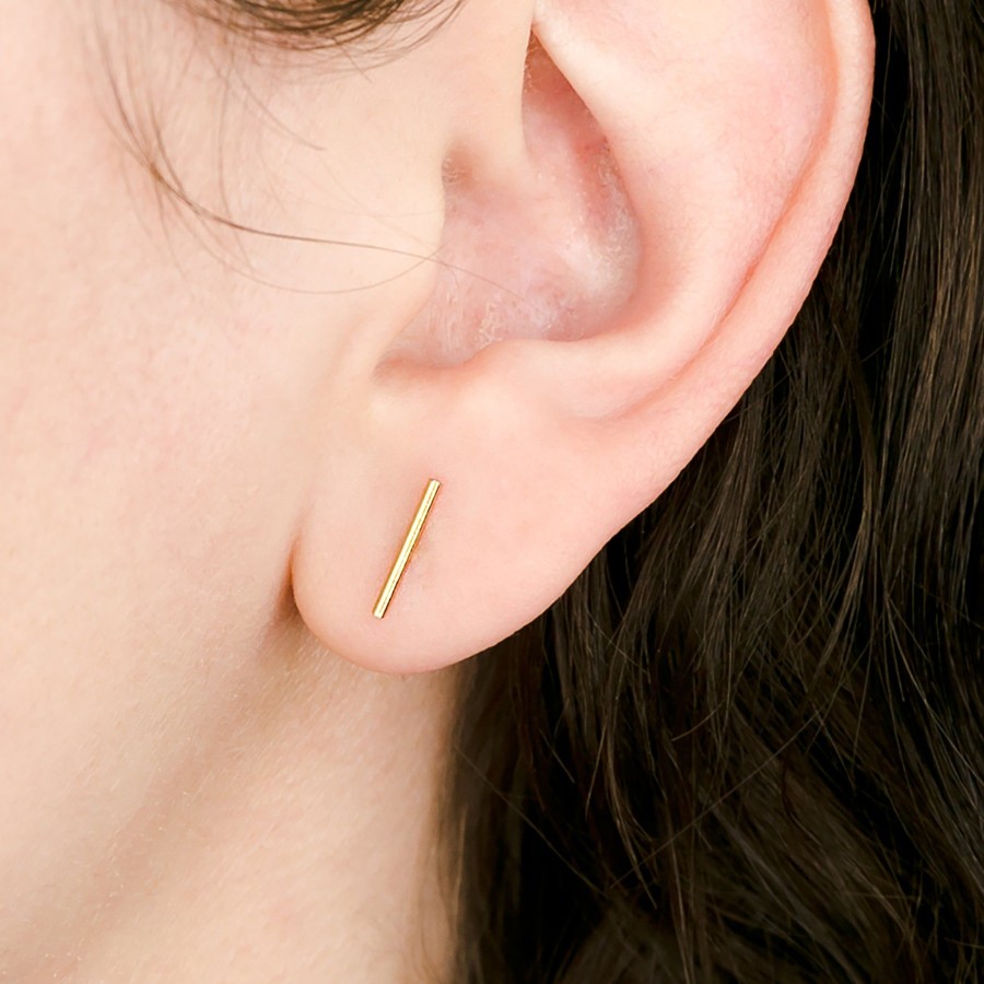 Earrings Grayling | Shiny Bar Studs 14K Gold Fill