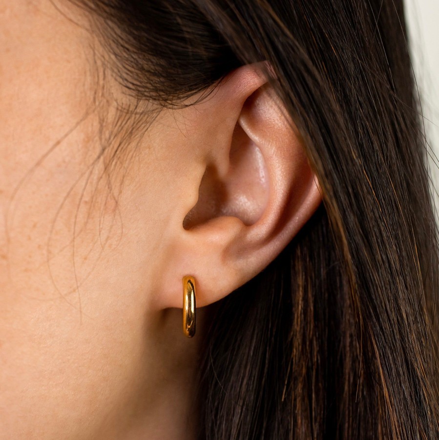 Earrings Grayling | Dainty Donut Locking Huggie Earrings