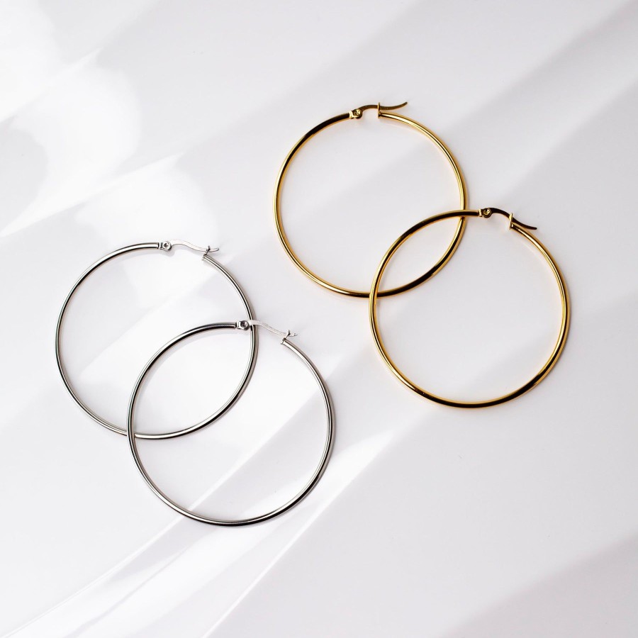 Earrings Grayling | Prism High Shine Medium Hoop Earrings - Proceeds Donated