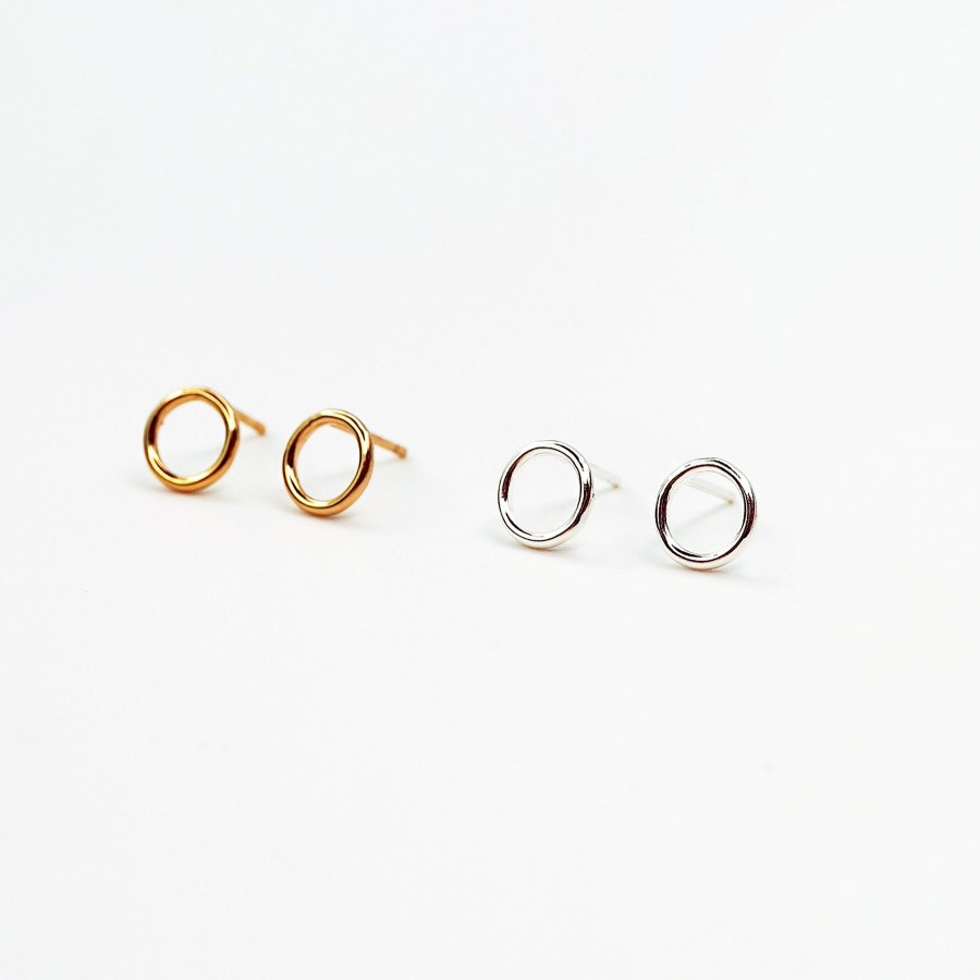 Earrings Grayling | Shiny Open Circle Studs 14K Gold Fill