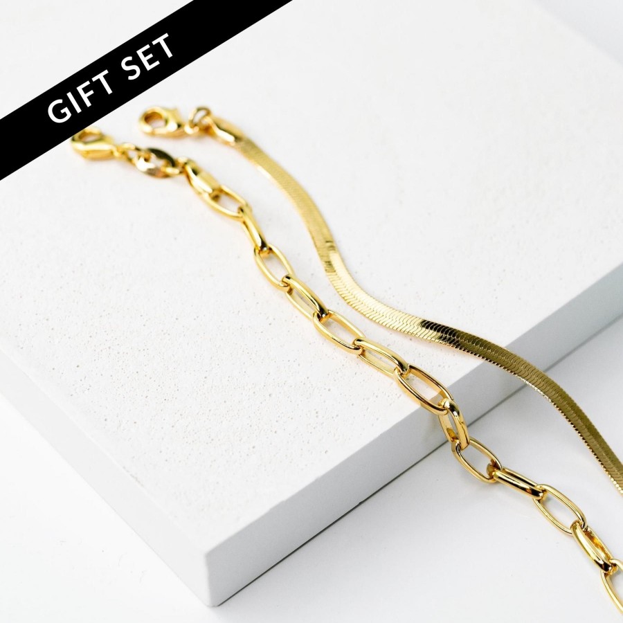 Bracelets + Cuffs Grayling | Gigi + Mila Chain Bracelet Layering Set