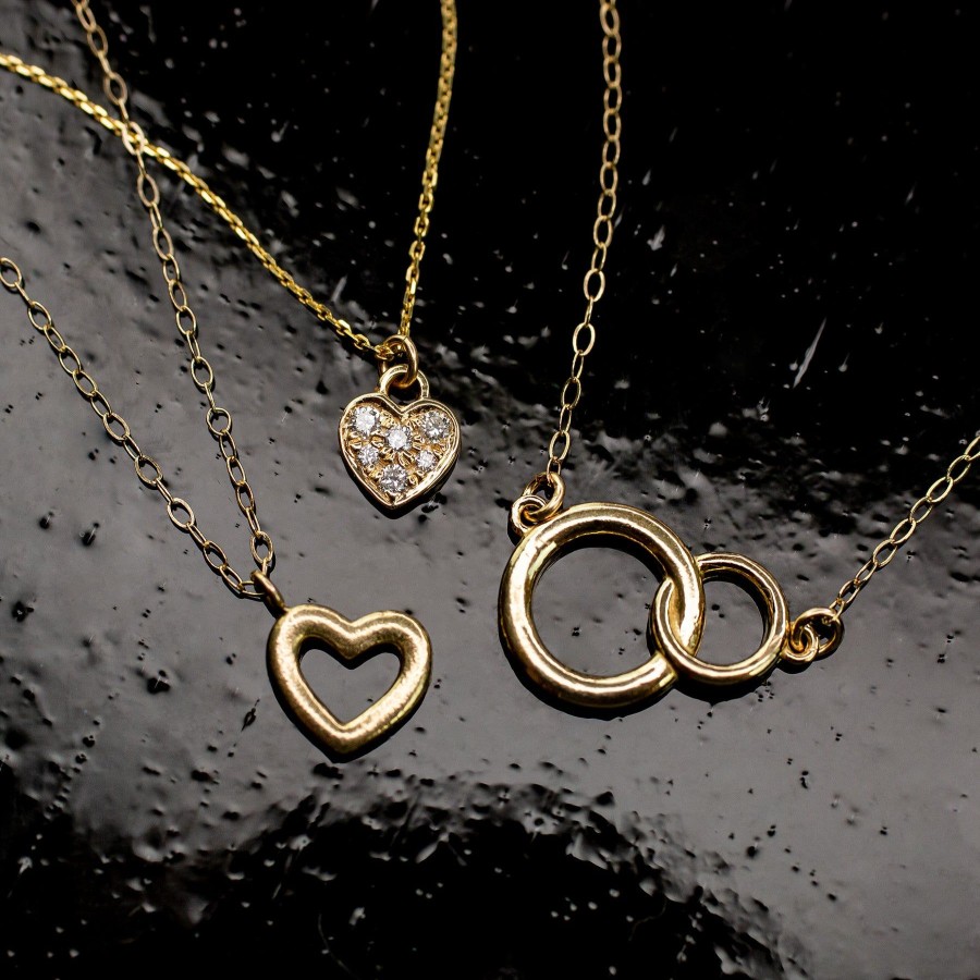 Necklaces + Chokers Grayling | Diamond Pave Heart Pendant Necklace - 14K Solid Gold