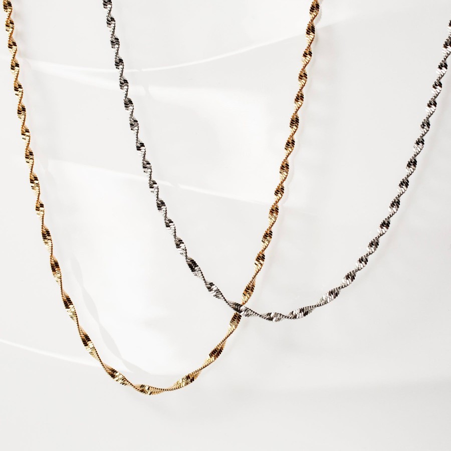 Necklaces + Chokers Grayling | Cheri Twisted Herringbone Chain Necklace