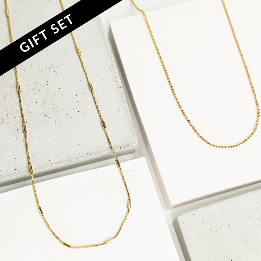 Necklaces + Chokers Grayling | Alba + Corsica Chain Necklace Layering Set