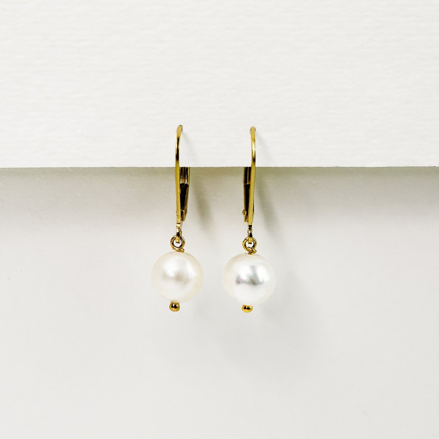 Earrings Grayling | Myna Freshwater Pearl Leverback Earrings