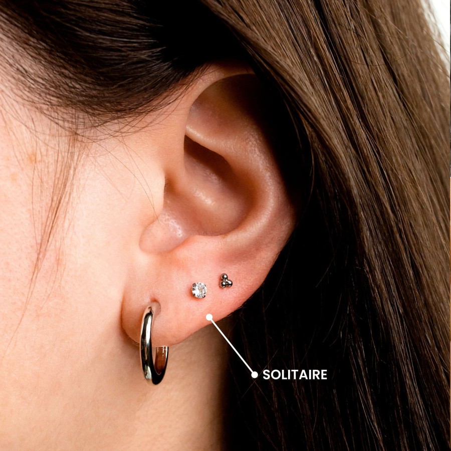 Flat Back Studs Grayling | Solitaire Flat Back Sleeper Earrings Set