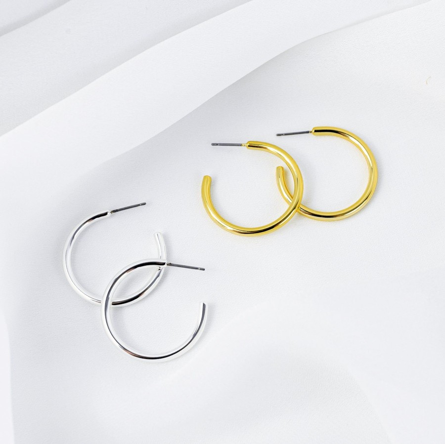 Earrings Grayling | Silhouette Hoops - Medium Gold