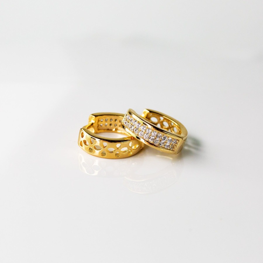 Earrings Grayling | Pave Filigree Reversible Huggie Earrings