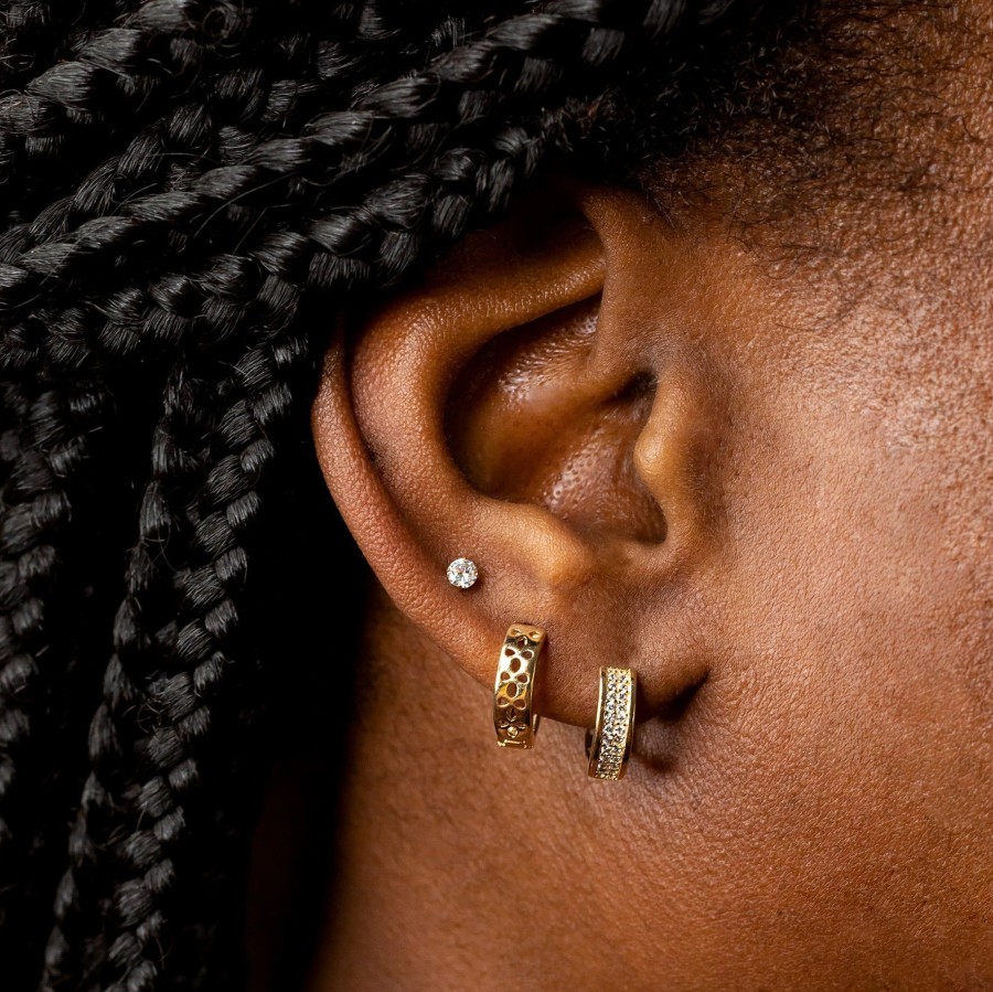 Earrings Grayling | Pave Filigree Reversible Huggie Earrings