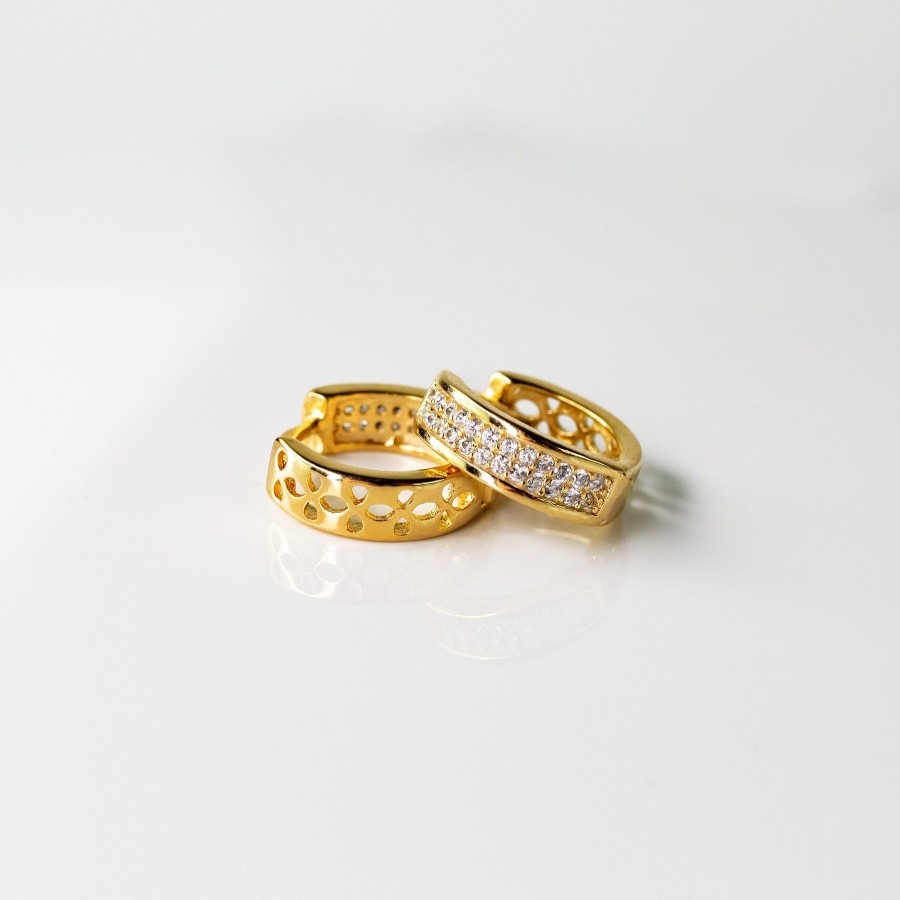 Hoops + Huggies Grayling | Pave Filigree Reversible Huggie Earrings