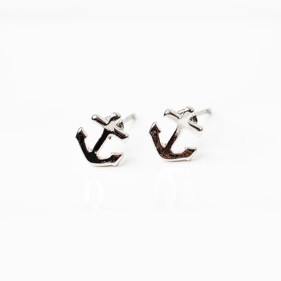 Earrings Grayling | Polished Anchor Stud Earrings