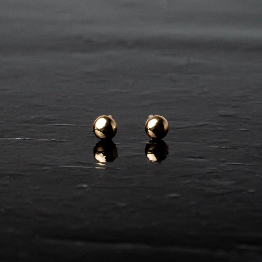 Flat Back Studs Grayling | Gossamer Mini Sphere Flat Back Sleeper Earrings - 14K Solid Gold