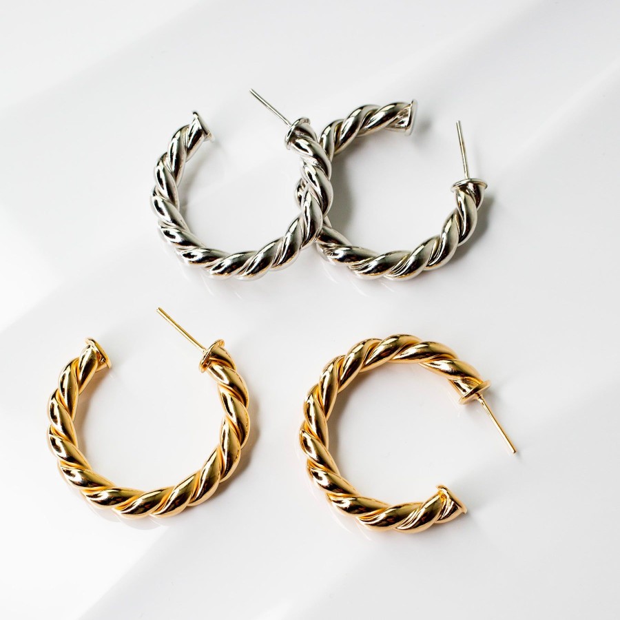 Earrings Grayling | Gigi Lightweight Twisted Hoops