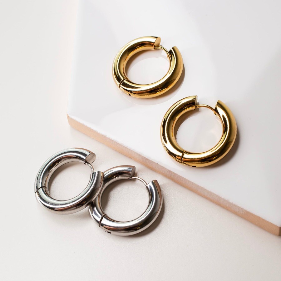 Earrings Grayling | Chunky Donut Locking Hoop Earrings