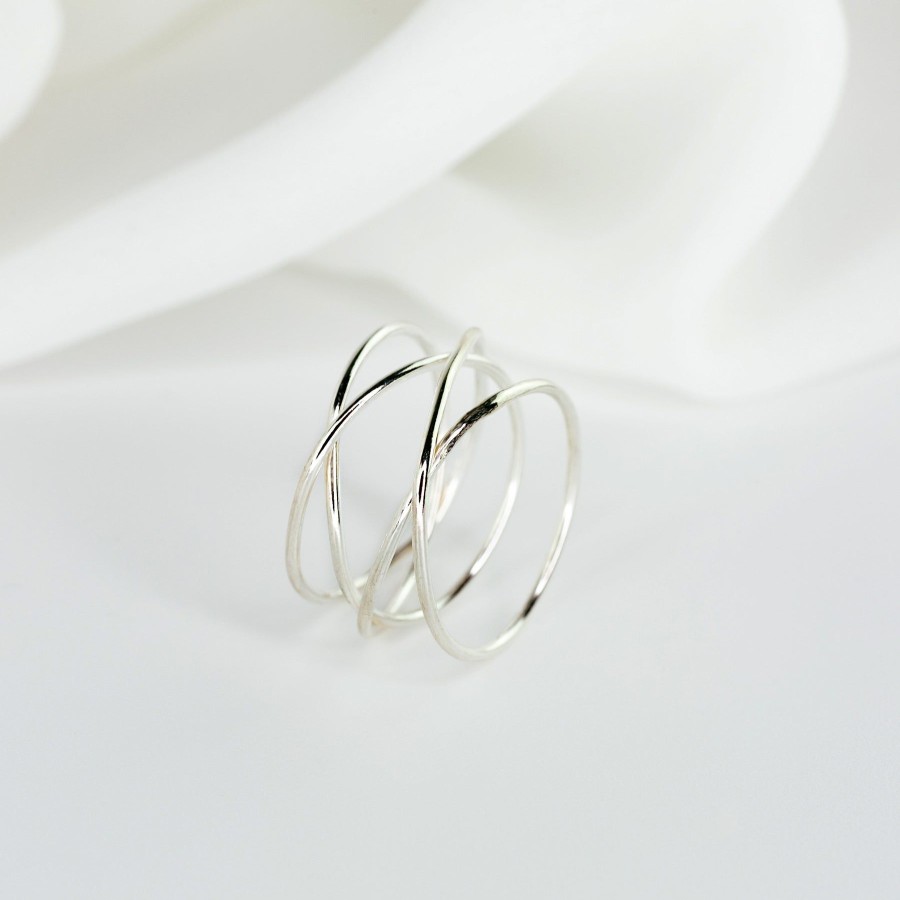 Rings + Stackers Grayling | Woven 4-Band Ring - Sterling Silver - Select Sizes Only