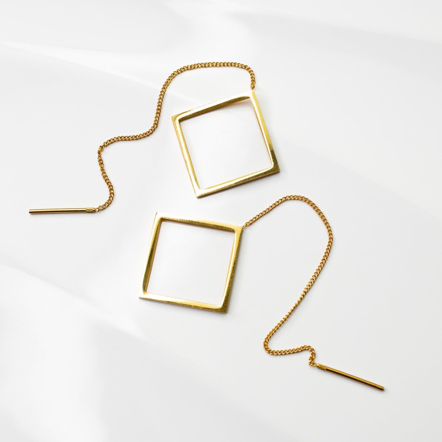 Earrings Grayling | Diamond Threader Pull Through Earrings