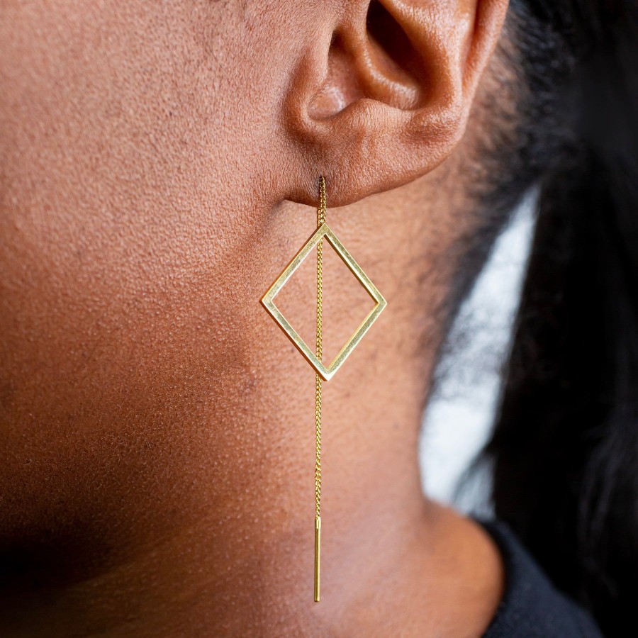 Earrings Grayling | Diamond Threader Pull Through Earrings